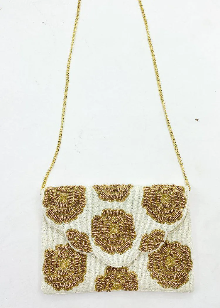 Varamon "Floral" Beaded Clutch
