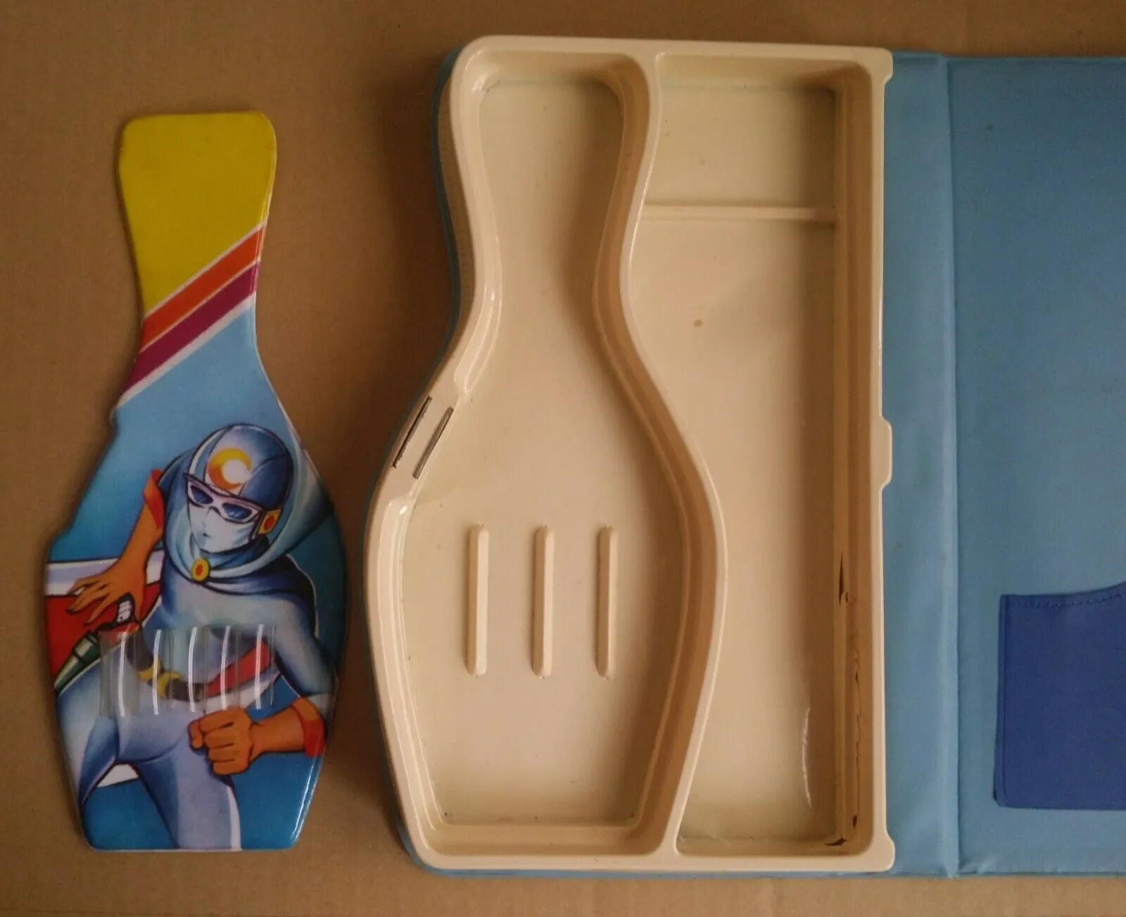 Vintage Brave Raideen Pencil Case Pen Holder Magnetic 1980's Stationery