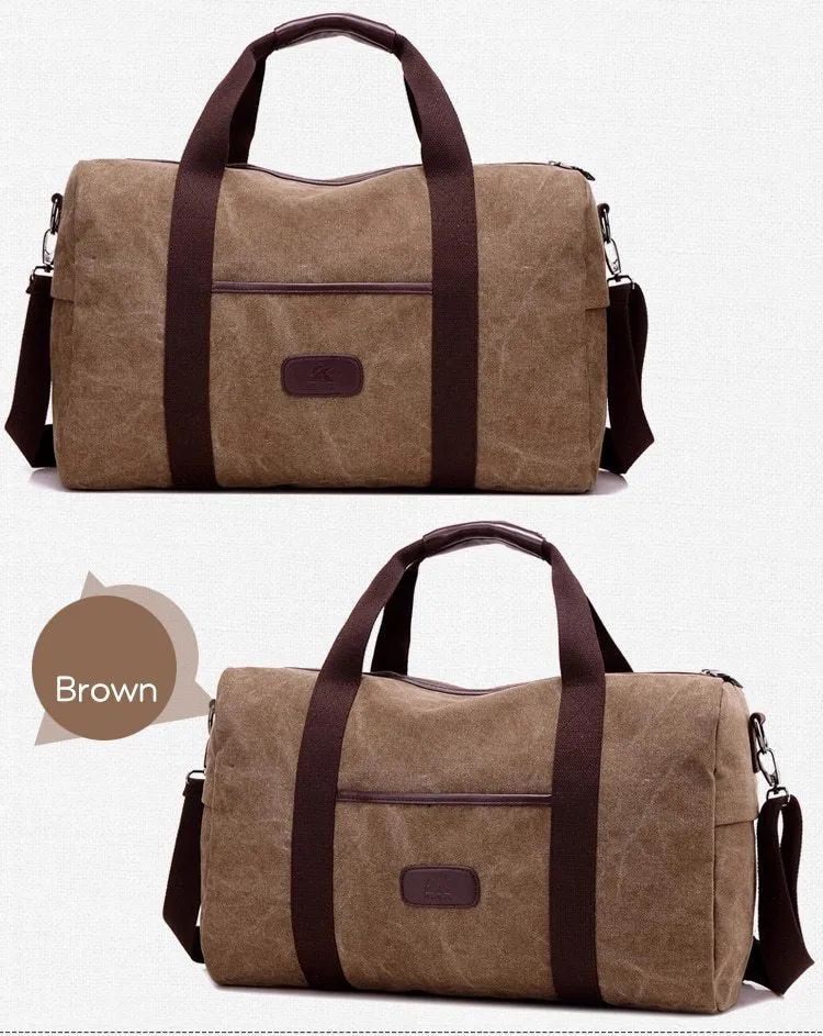 Vintage Canvas Travel Bag - Large Capacity, High-Quality Handbag