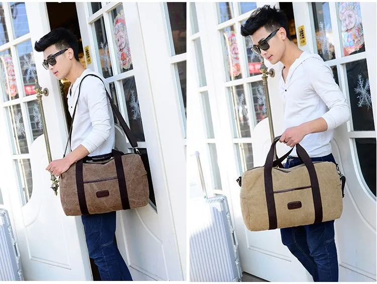 Vintage Canvas Travel Bag - Large Capacity, High-Quality Handbag