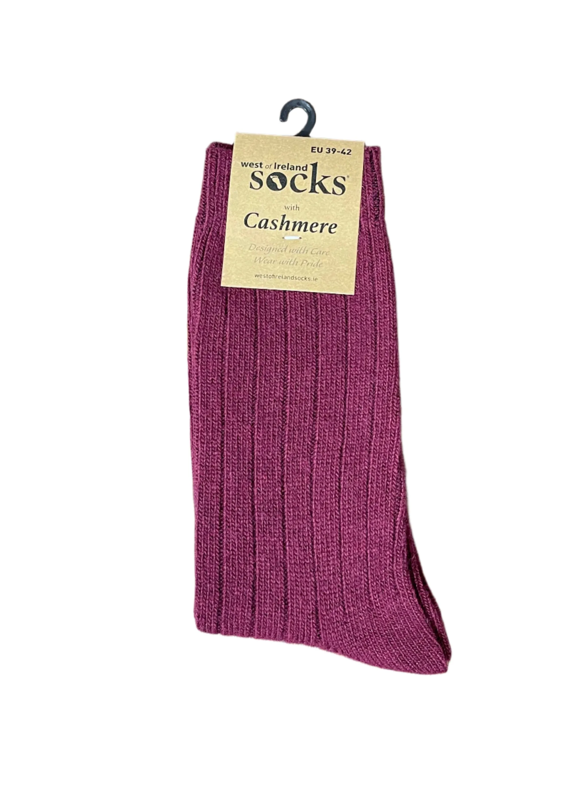 West of Ireland Cashmere Mix Socks | Burgundy