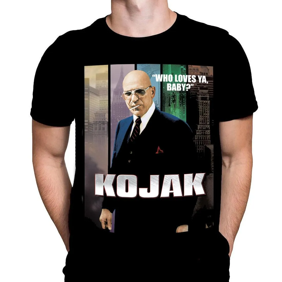 WHO LOVES YA KOJAK - Retro TV Poster Art - T-Shirt