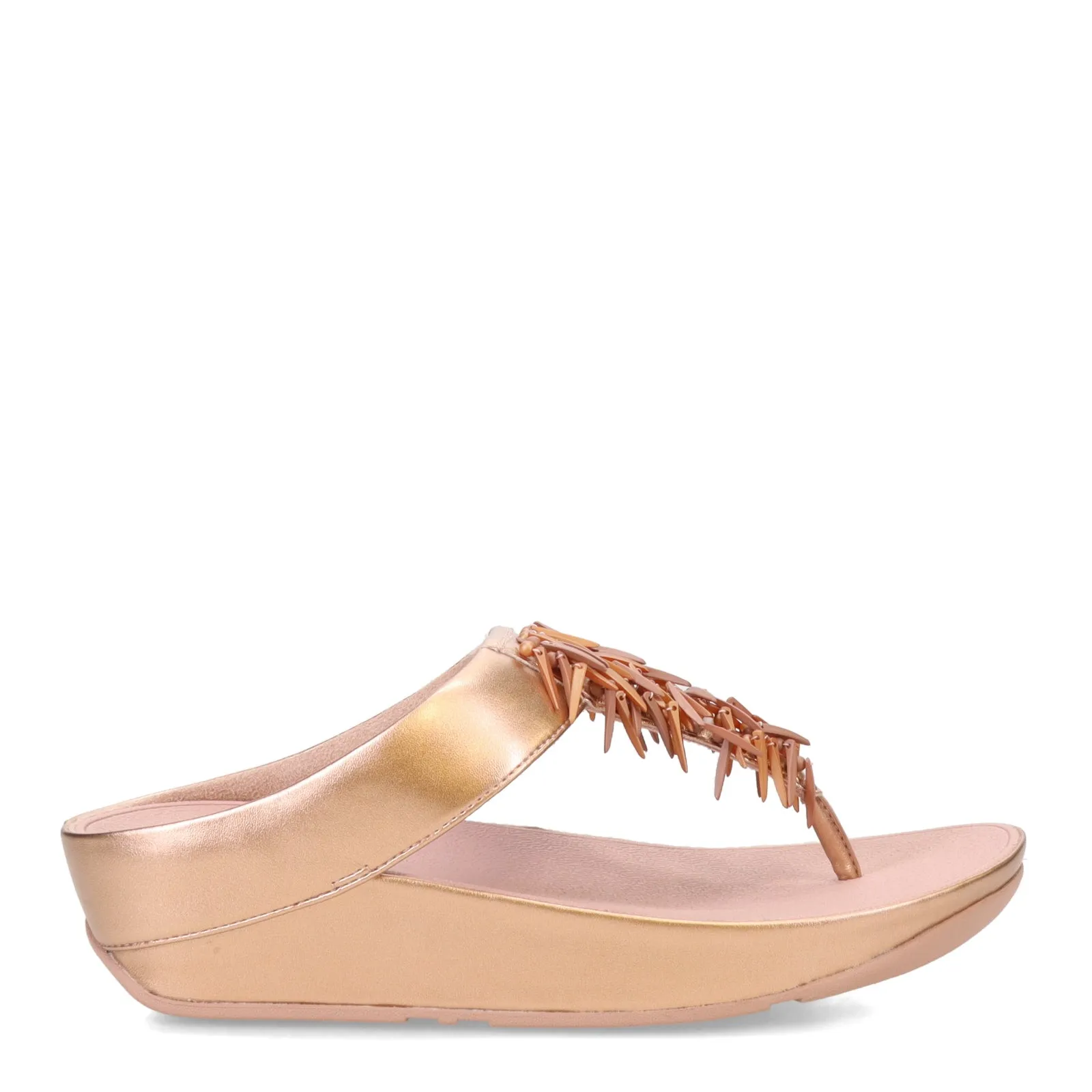 Women's FitFlop, Rumba Beaded Metallic Toe-Post Sandal
