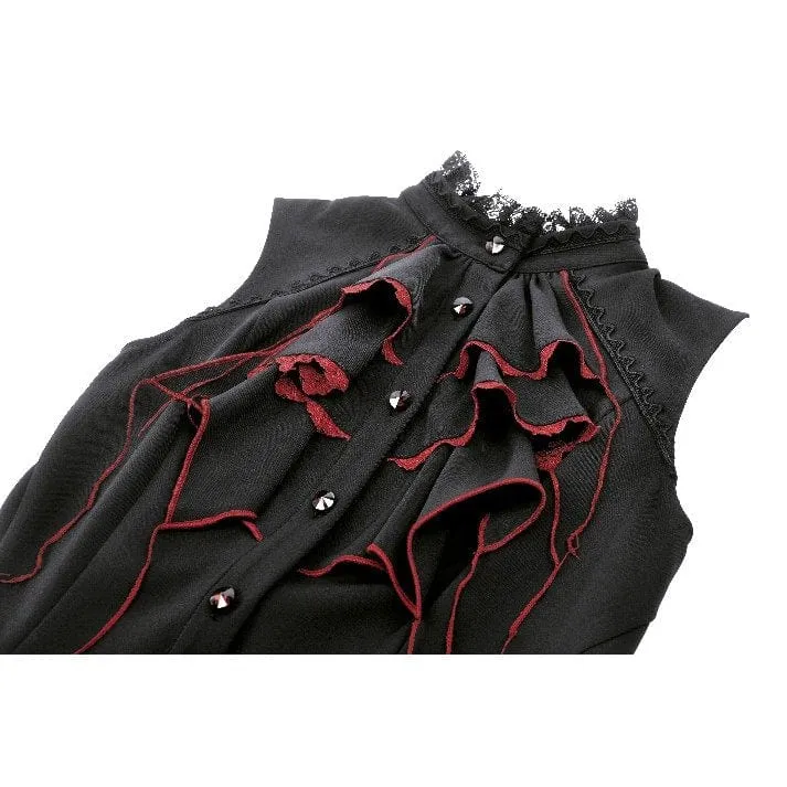 Women's Gothic Contrast Color Halloween Tail Dress