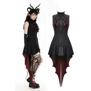 Women's Gothic Contrast Color Halloween Tail Dress
