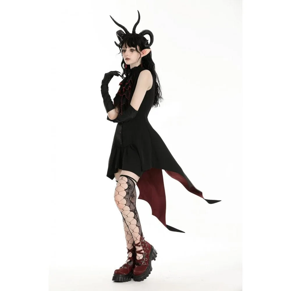 Women's Gothic Contrast Color Halloween Tail Dress