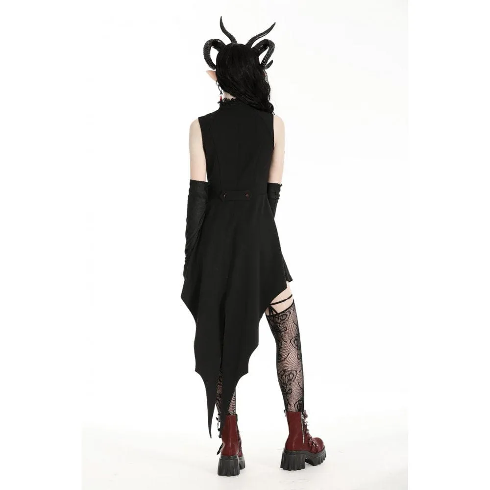 Women's Gothic Contrast Color Halloween Tail Dress