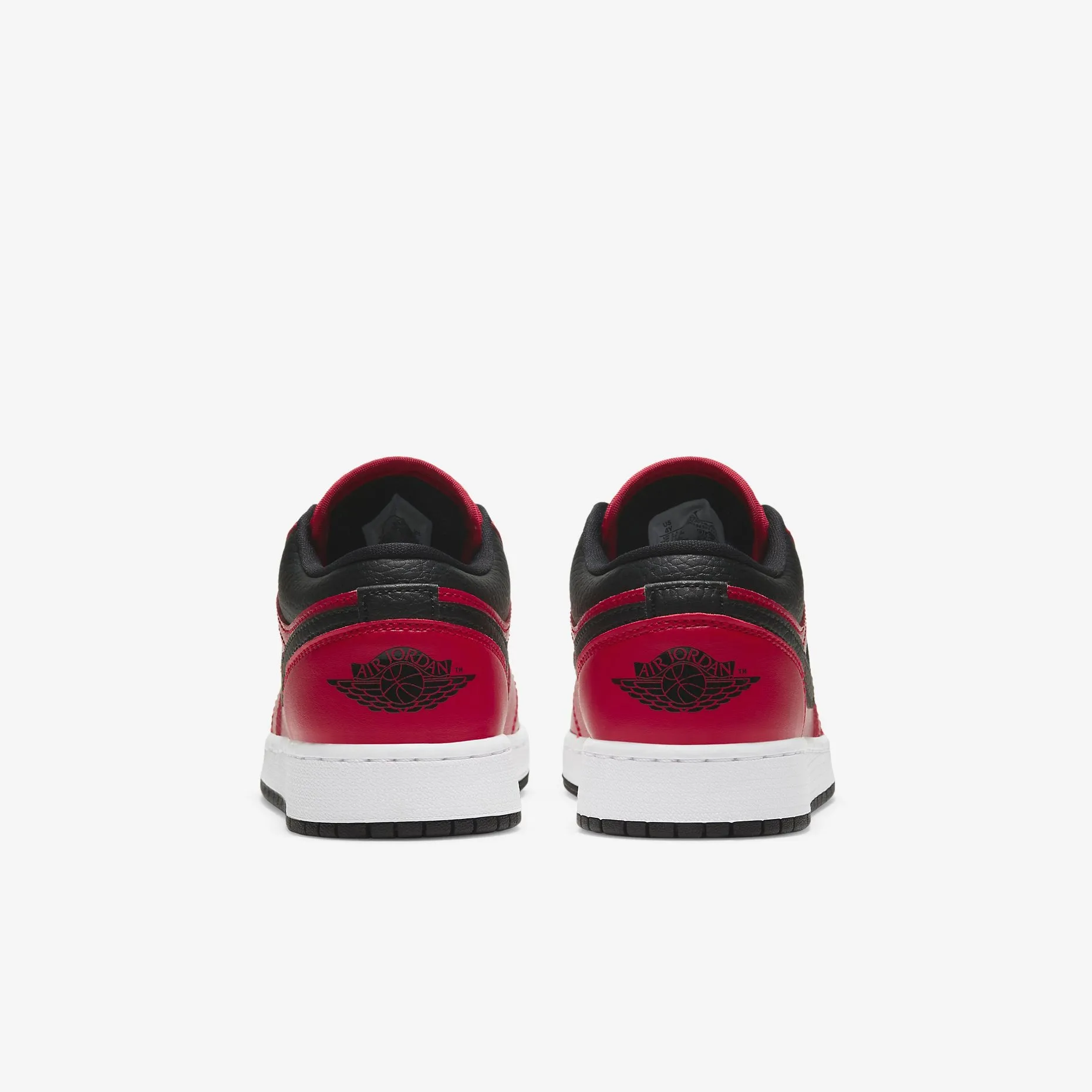 Women's / GS Air Jordan 1 Low "Banned" Pebbled Swoosh (Black/Gym Red)(553560-605)