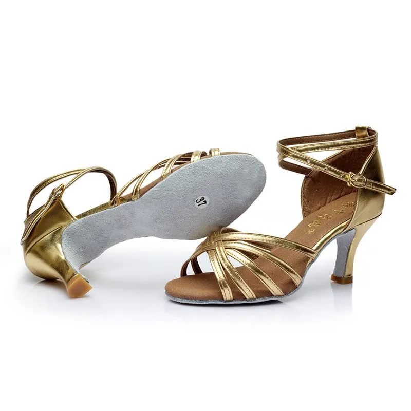 Women's Microfiber Leather 5cm/7cm Heel Ballroom Dance Shoes Latin Dance Shoes Salsa Dance Heels