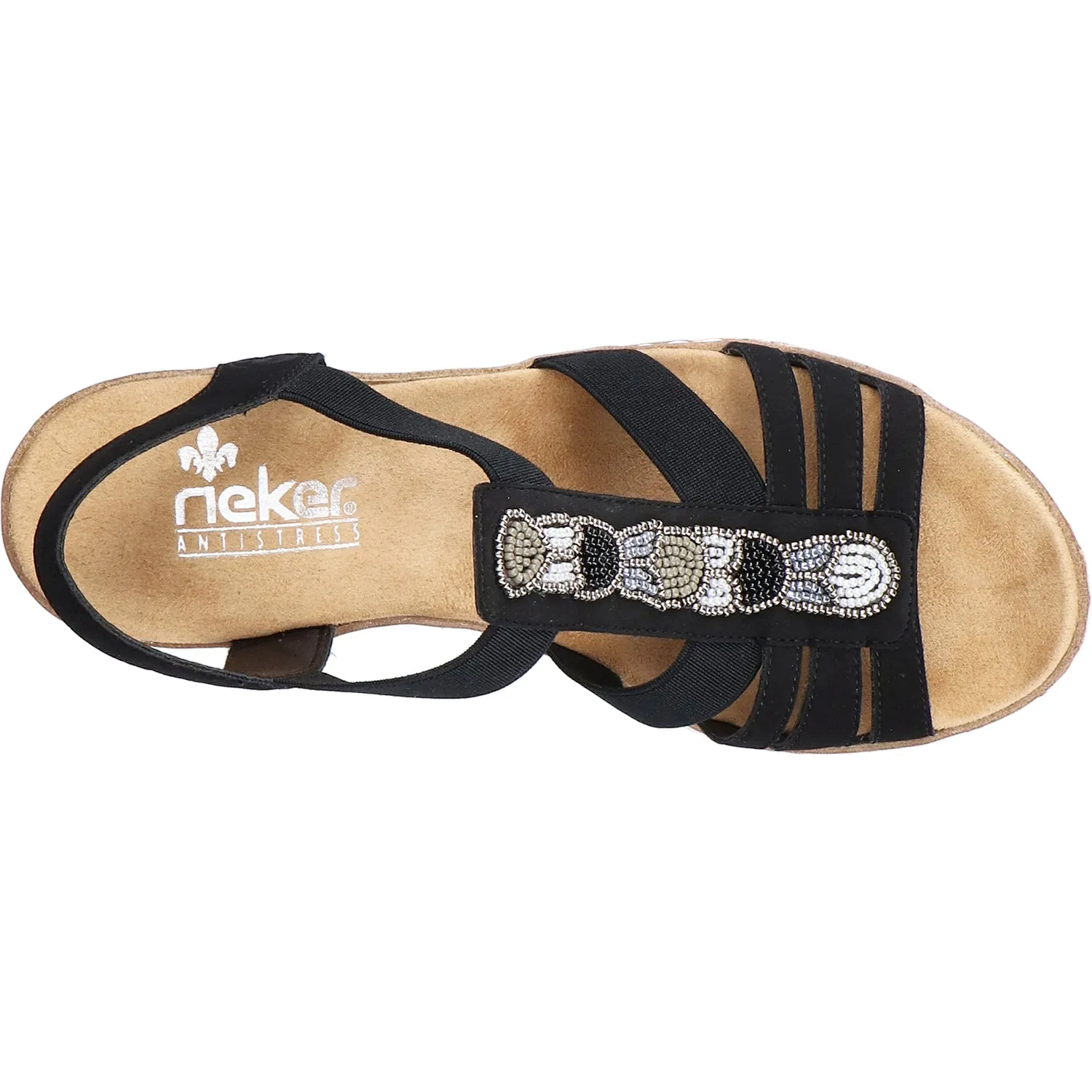 Women's Rieker V38F9-00 Fanni F9 Black Stretch Synthetic
