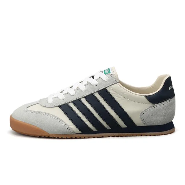 xiangtuibao Men's Flat Running Shoes Blue Stripe PU Sport Shoes for Male Lightweight Trainers Gym Shoes Men Sneakers size 39-44 1528s