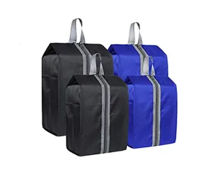 Zmart Portable Travel Shoe Bags with Zipper for Men Waterproof Nylon Traveling Shoe Storage Organizer Packing Cubes 4 Pack