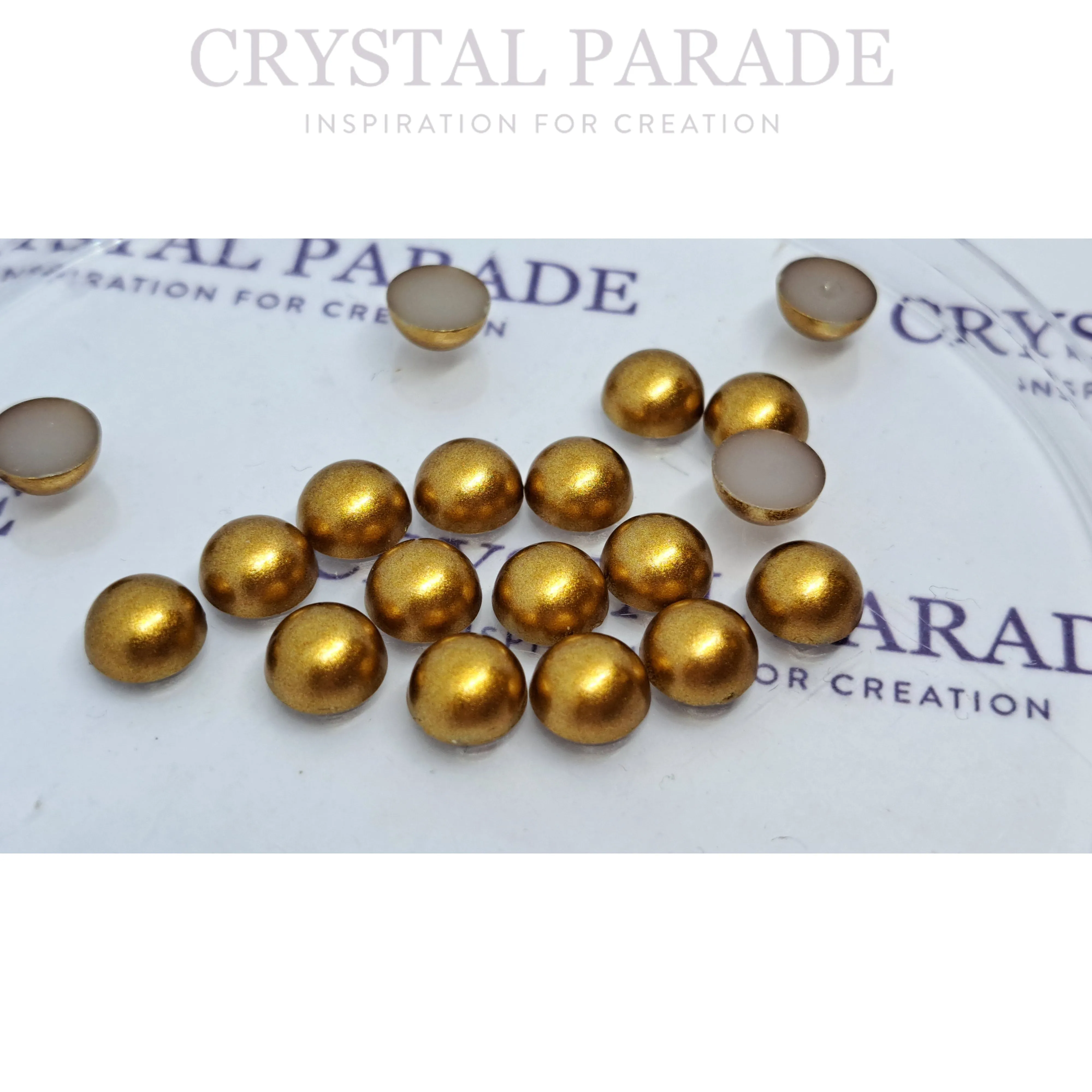 Zodiac Resin Flatback Pearls - Matte Gold (P22)
